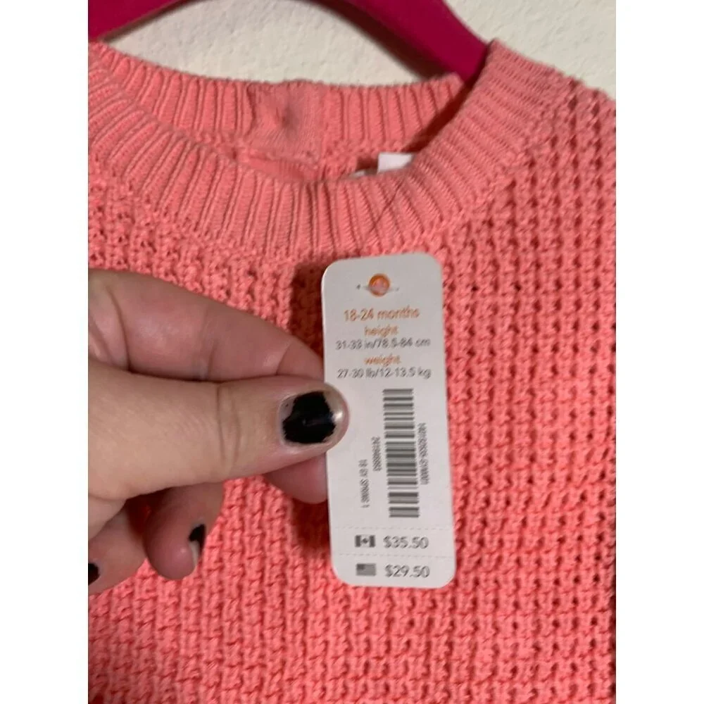 NWT Gymboree Knit Sweater Crew Neck Colorblock Y2K Cozy Girls Size 18-24 Months